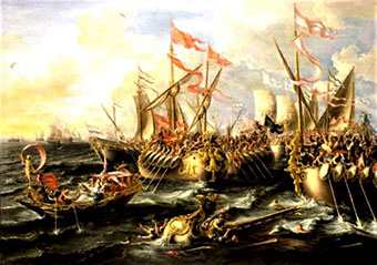 Mittelalter Seeschlachten im Philippinenarchipel